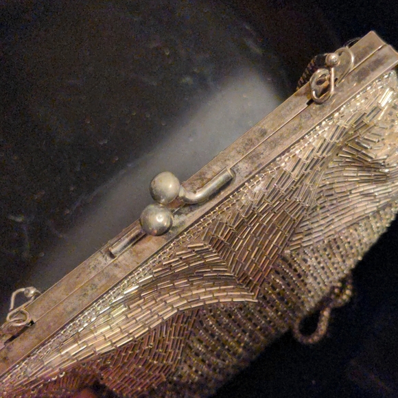 Vintage Magid Handmade Silver Beaded Clutch - Picture 4 of 6